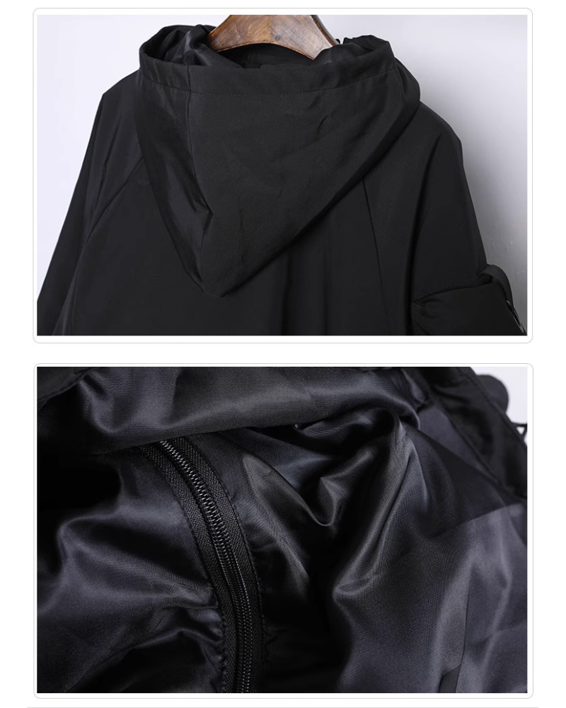 Veste à Capuche Cyberpunk Futuriste - veste décontractée - Veste à Capuche Cyberpunk Ample et Fonctionnelle