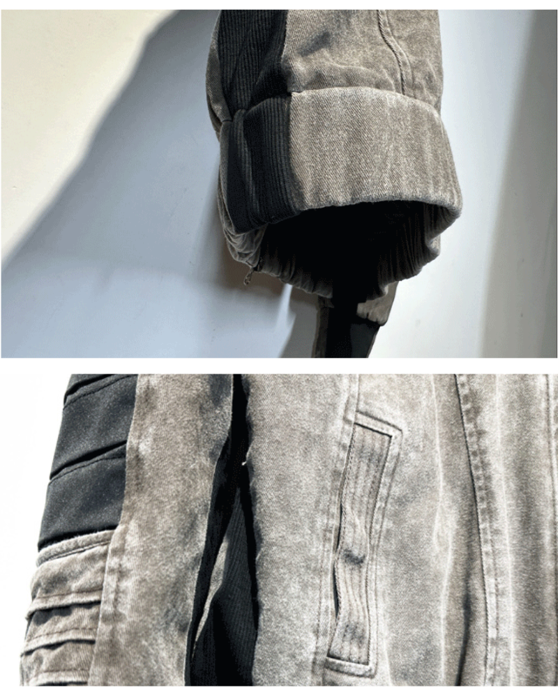 Veste Contrastée Élégante - coton - Veste Élégante Contrastée en Coton Confortable