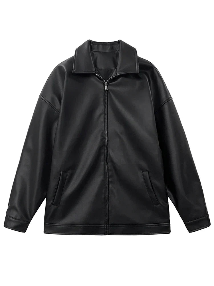Veste en Cuir Y2K - mode y2k - Veste en Cuir Y2K pour un Style Streetwear Unique