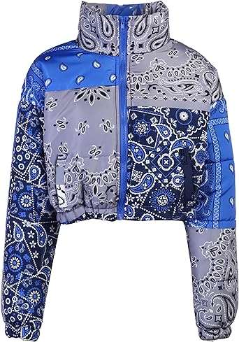 Veste Puffer Motif Bandana - veste isolante en polaire - Veste Puffer Motif Bandana pour un Look Streetwear