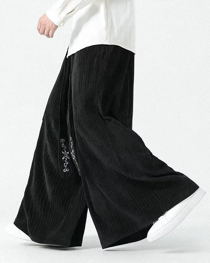Pantalons en Velours Côtelé Large Chic