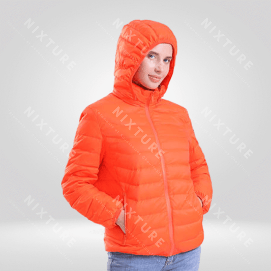 Doudoune Chauffant a Capuche Amovible orange