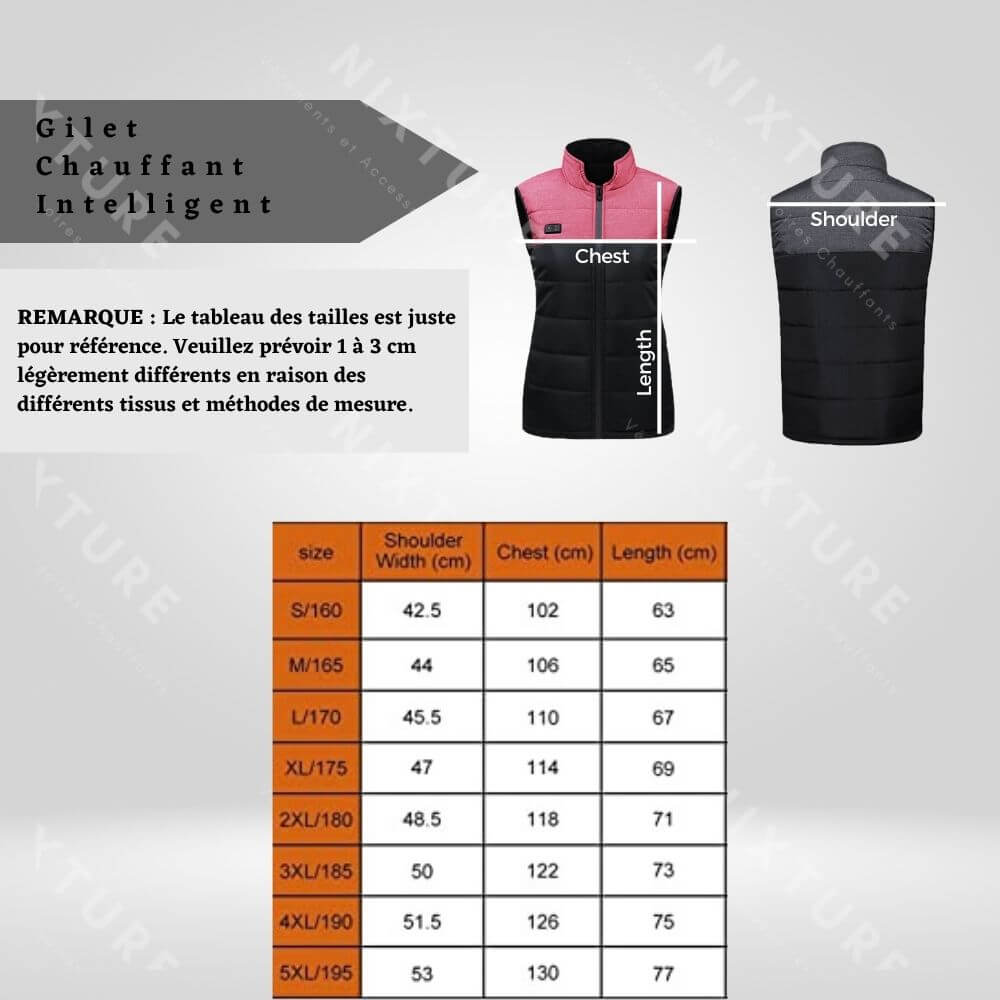 gilet chauffant grise taille