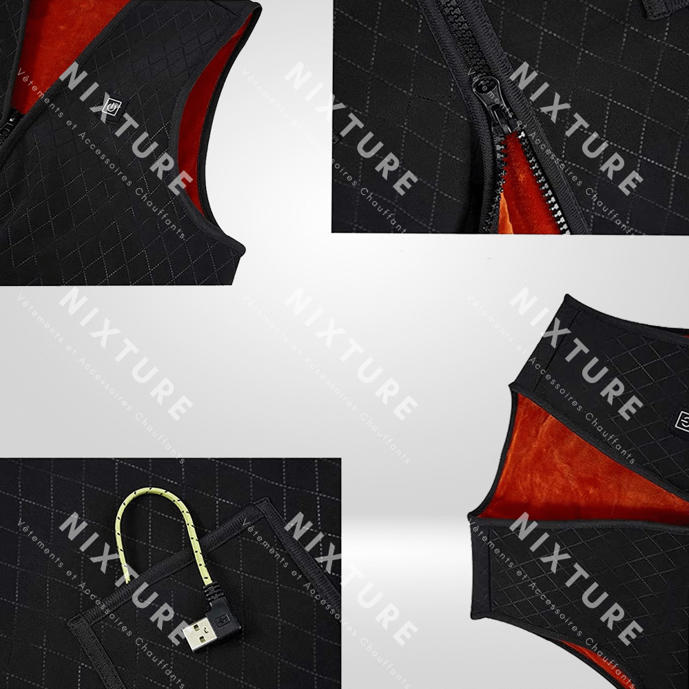 Gilet Chauffant Velours Details