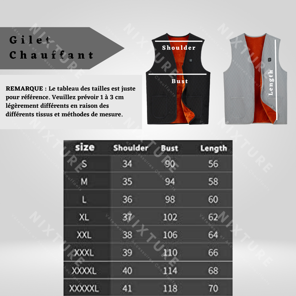 Gilet Chauffant Velours taille