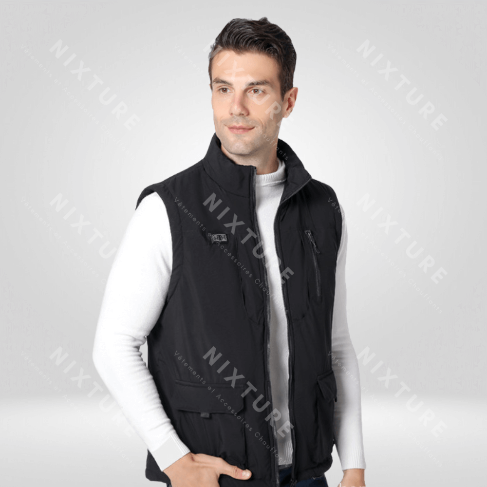 Gilet Chauffant à Onze Zones Noire