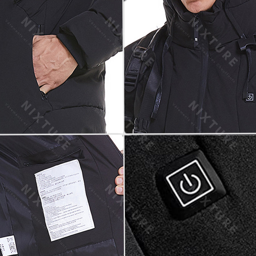 Veste chauffante electrique noir Details