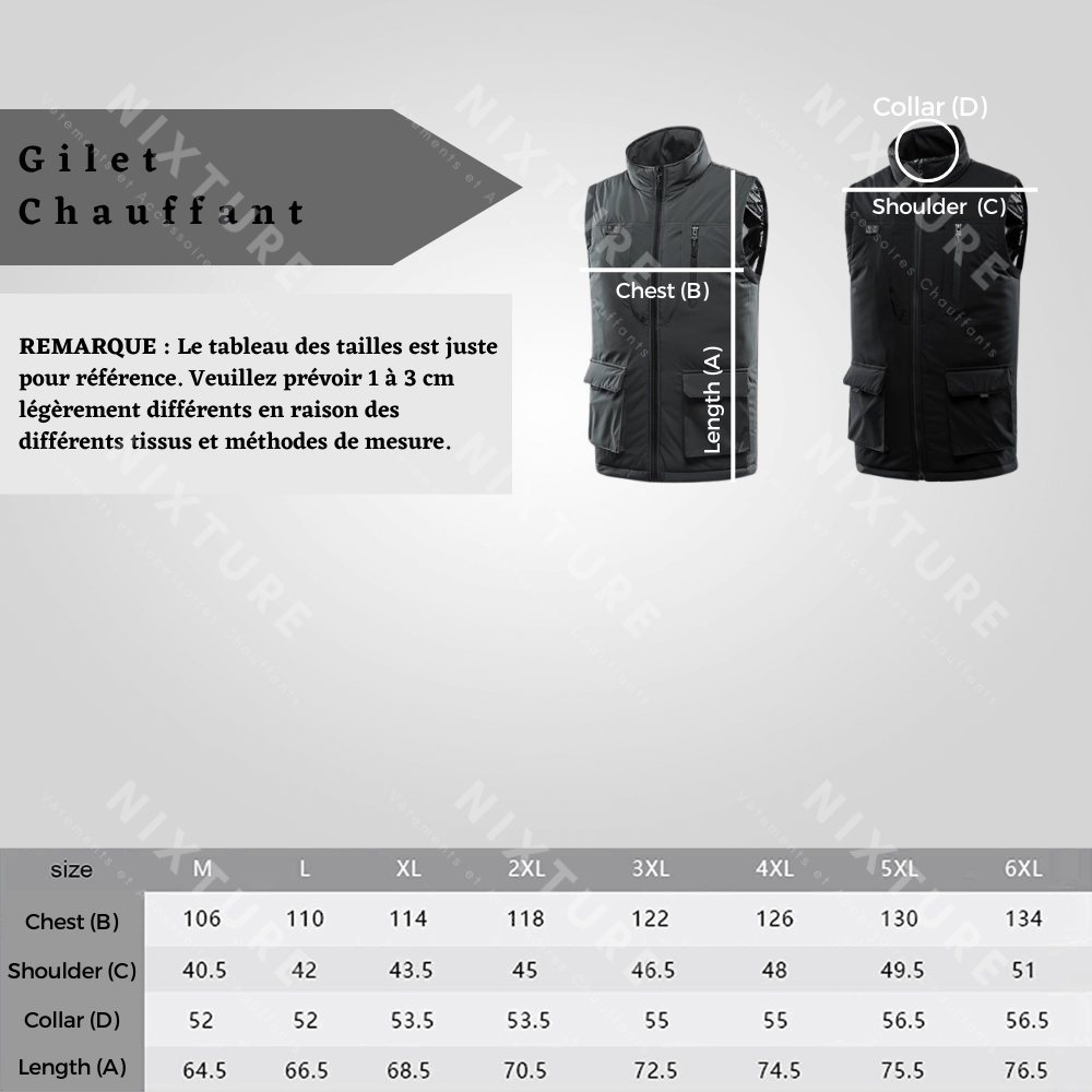 Gilet Chauffant à Onze Zones - Bleu - design fonctionnel - Gilet chauffant à 11 zones bleu pour confort et chaleur
