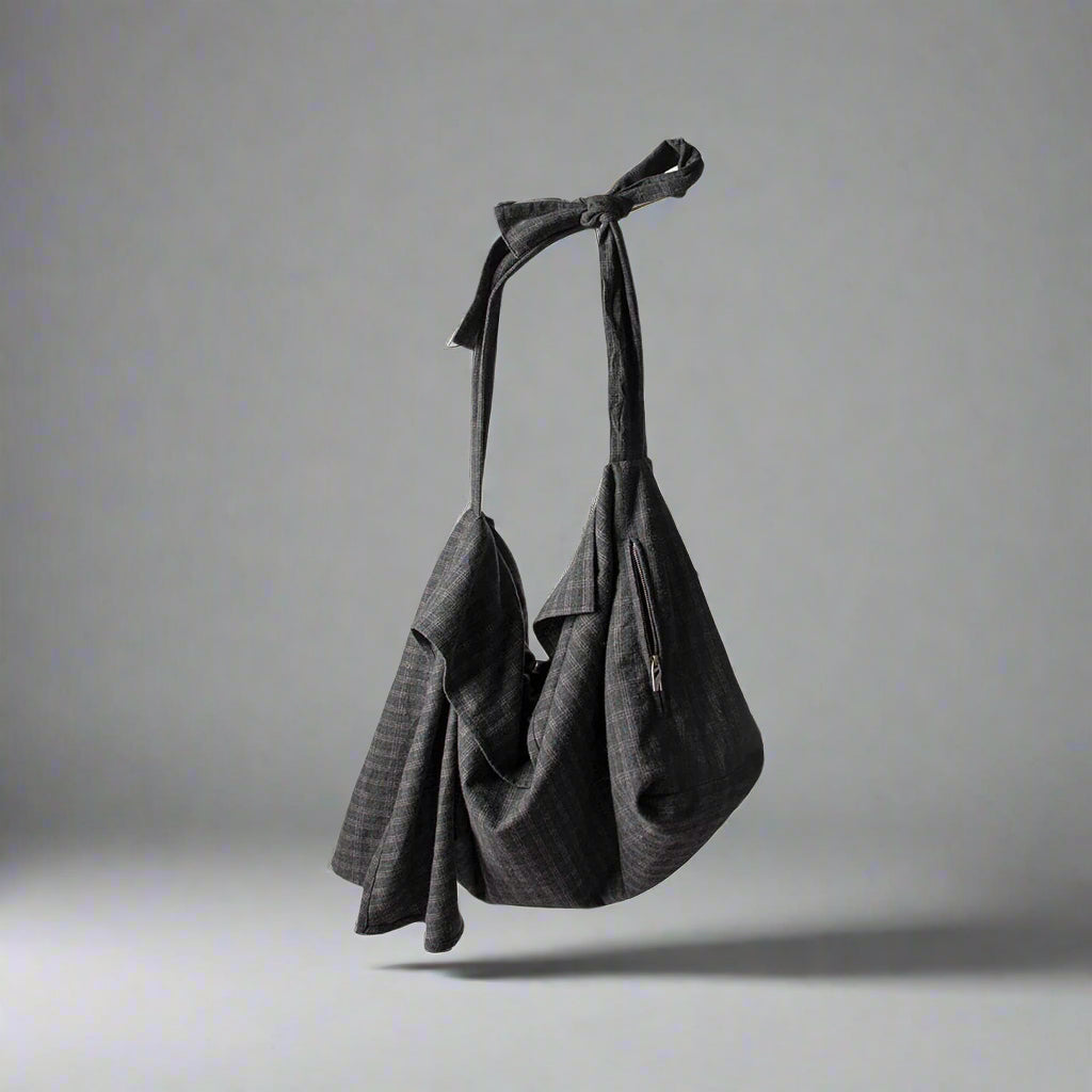 Sac Hobo en Laine à Carreaux Élégant