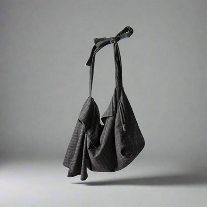 Sac Hobo en Laine à Carreaux Élégant