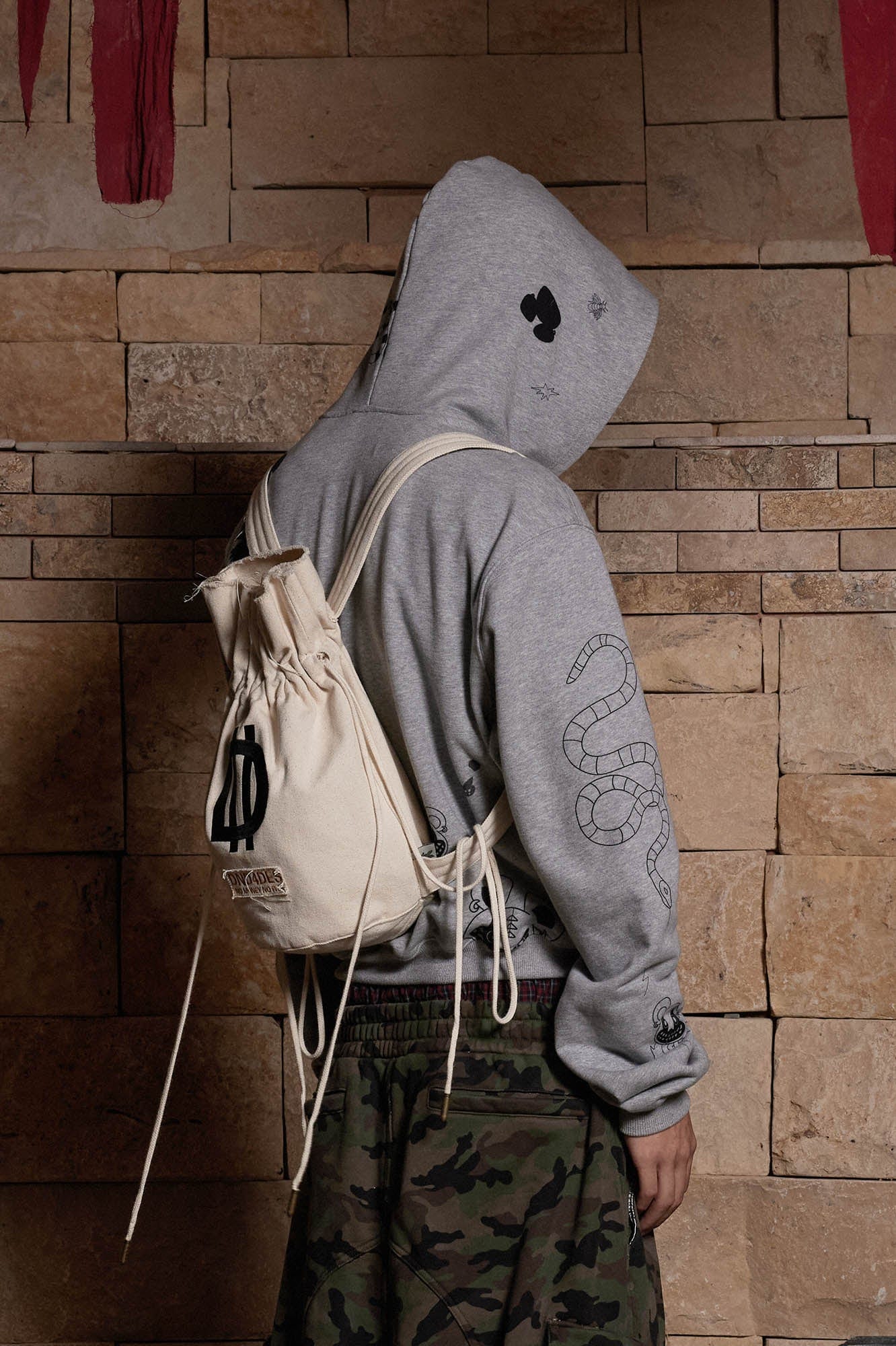 Sac à dos seau chic avec cordon de serrage