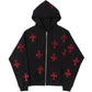 Hoodie avec Croisé en Strass Brillant