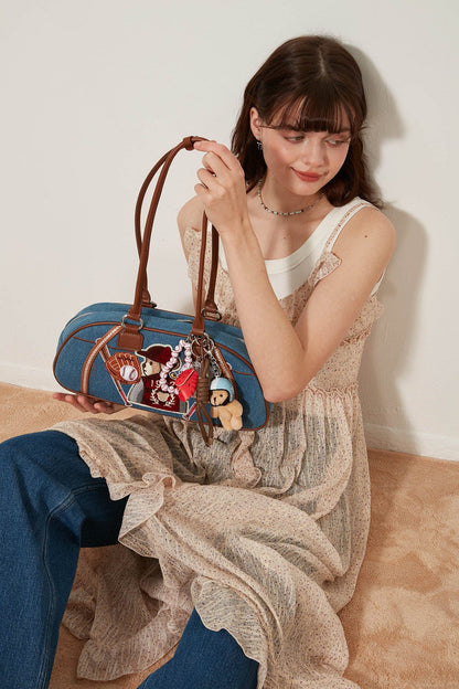 Sac Bowling Teddy en Denim Chic