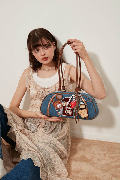 Sac Bowling Teddy en Denim Chic