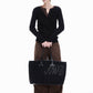 Sac en velours côtelé et cuir élégant