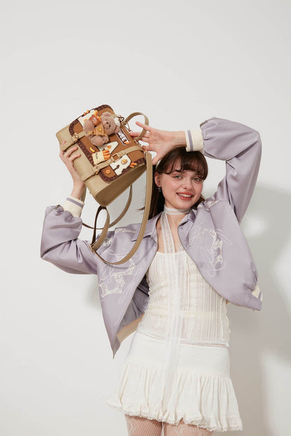 Sac à dos en peluche avec rabat