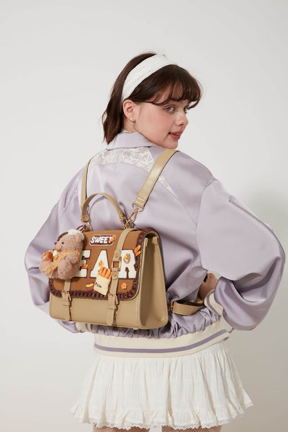 Sac à dos en peluche avec rabat