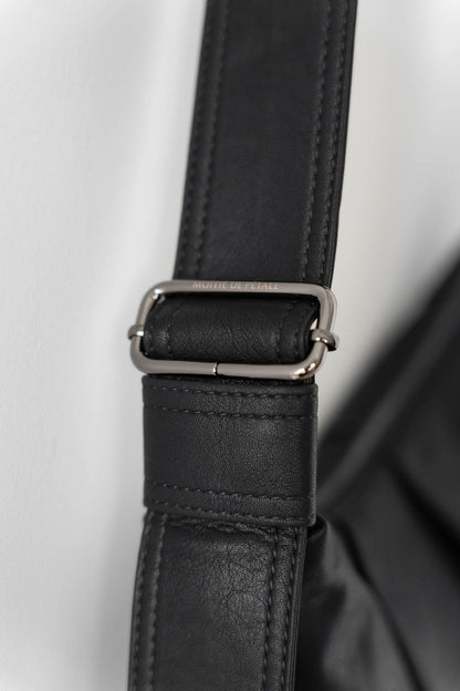 Sac fourre-tout en cuir ciré plissé élégant