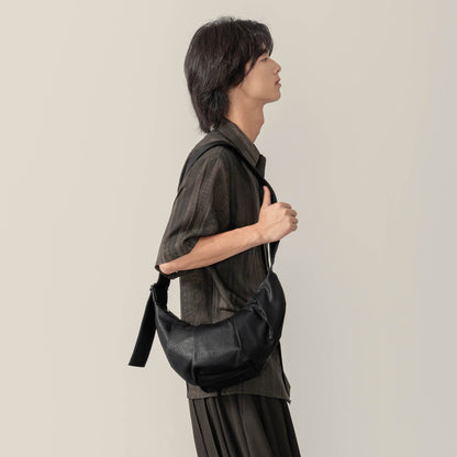 Sac fourre-tout en cuir ciré plissé élégant