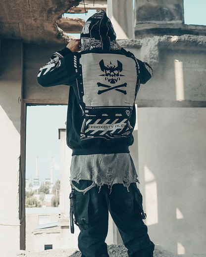 Hoodie zippé au style futuriste