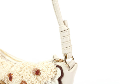 Sac à main croissant crème tendance