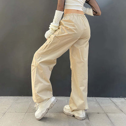 Pantalons parachute beiges