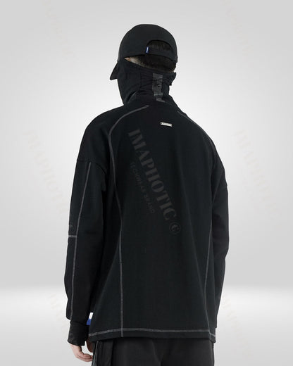 Sweat-shirt en Coton Noir Classique