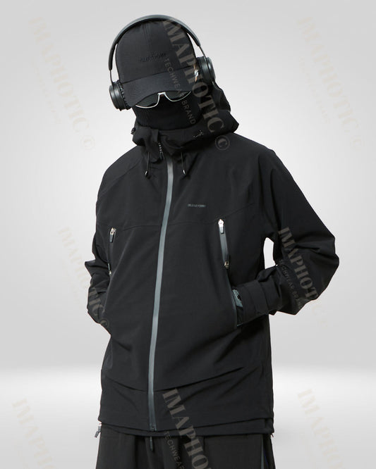 Veste coupe-vent noire élégante