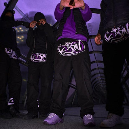 Pantalon cargo graffiti noir