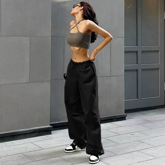 Pantalons parachute noirs