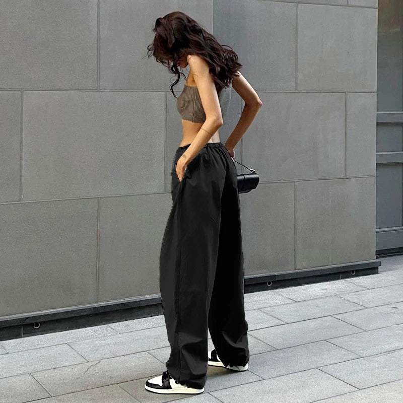 Pantalons parachute noirs