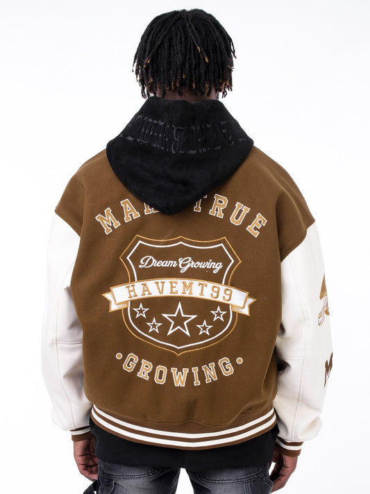 Veste varsity marron