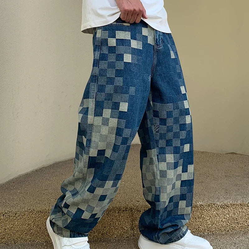Jean à Pixels Carreaux