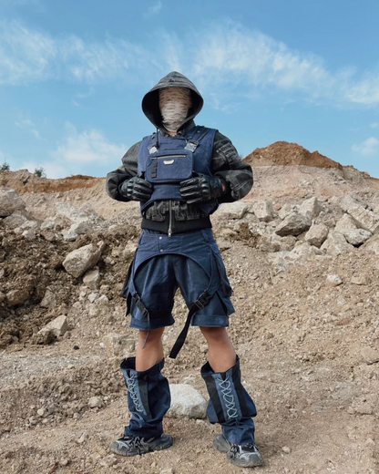 Gilet de Cargo Futuriste Double Face