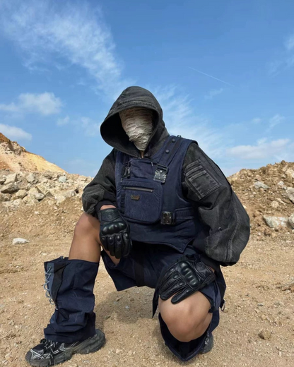 Gilet de Cargo Futuriste Double Face