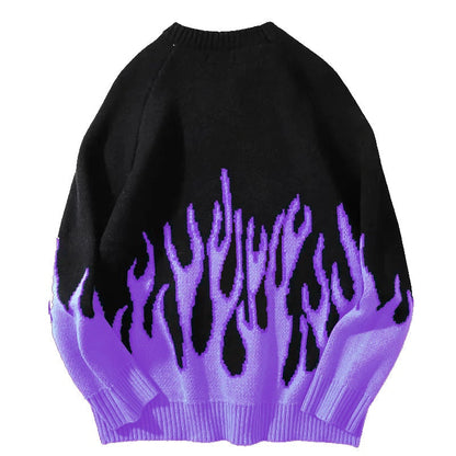 Pull en tricot flamme