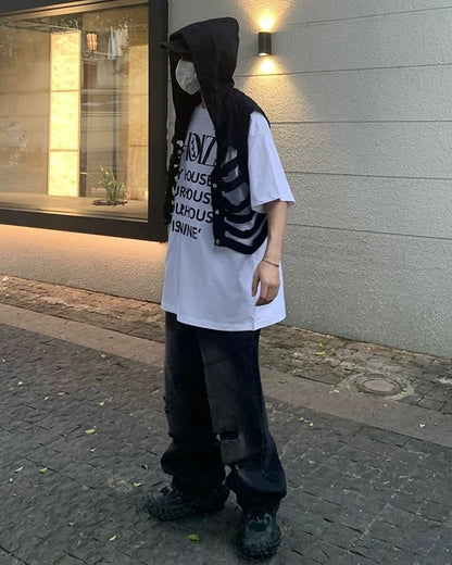 Veste en Jean Découpée Élégante