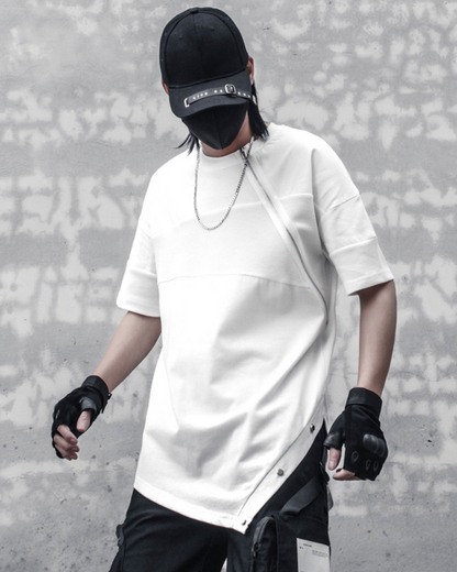 T-shirt à Ourlet Zippé Tendance