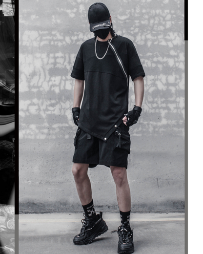 T-shirt à Ourlet Zippé Tendance