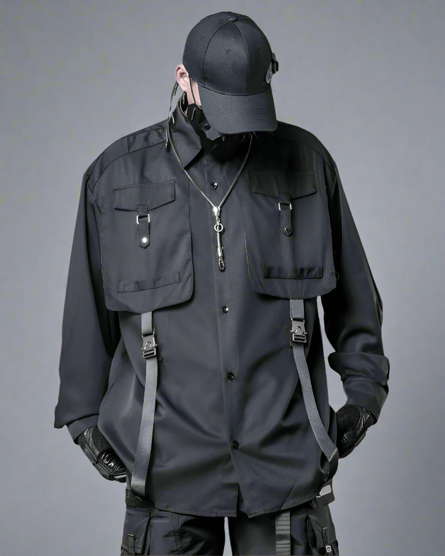 Chemise Haut Cargo Adaptable avec Couture en Ruban
