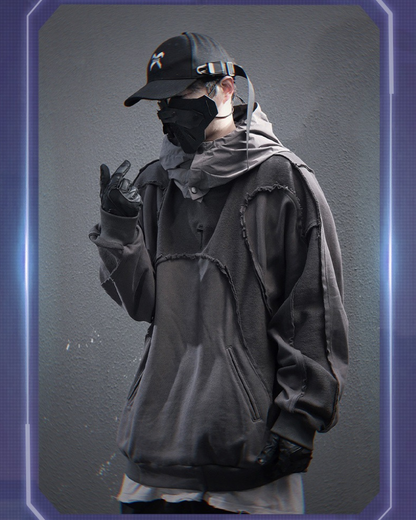 Hoodie Patchwork Délavé Chic