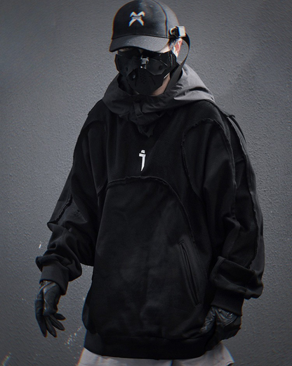 Hoodie Patchwork Délavé Chic