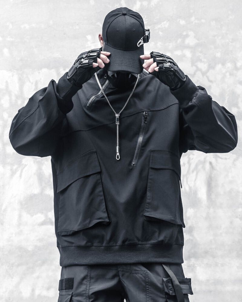 Hoodie zippé à col montant chic