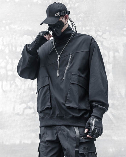 Hoodie zippé à col montant chic