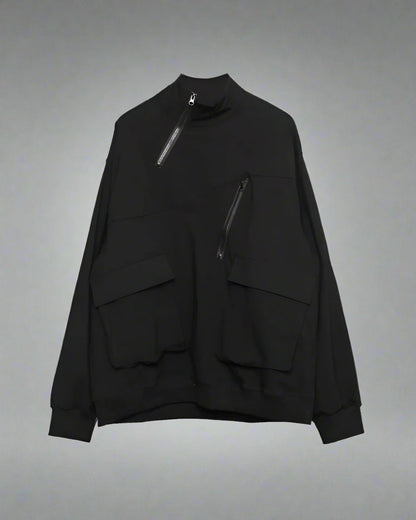 Hoodie zippé à col montant chic