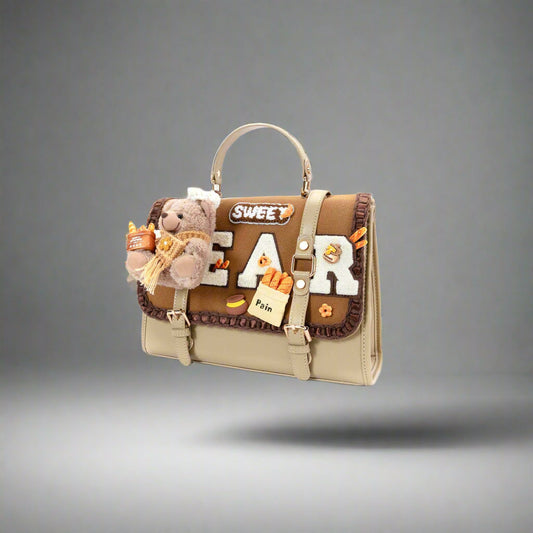 Sac à dos en peluche avec rabat