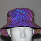 Chapeau seau arc-en-ciel réfléchissant coloré