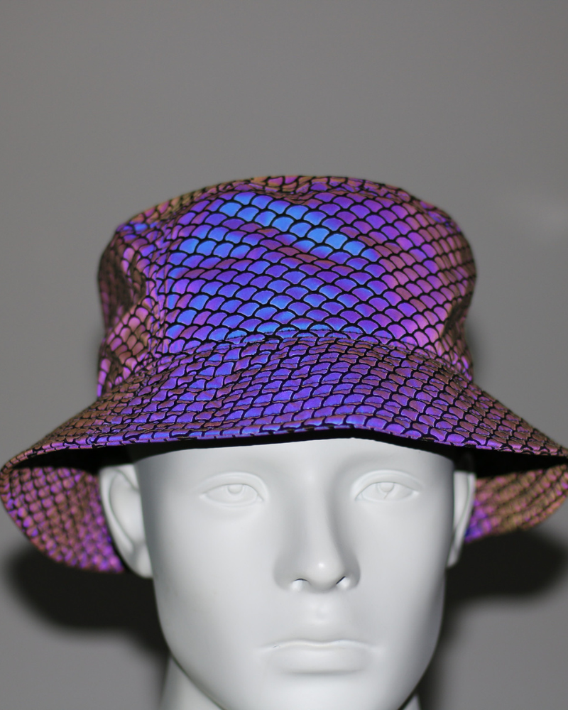 Chapeau seau arc-en-ciel réfléchissant coloré