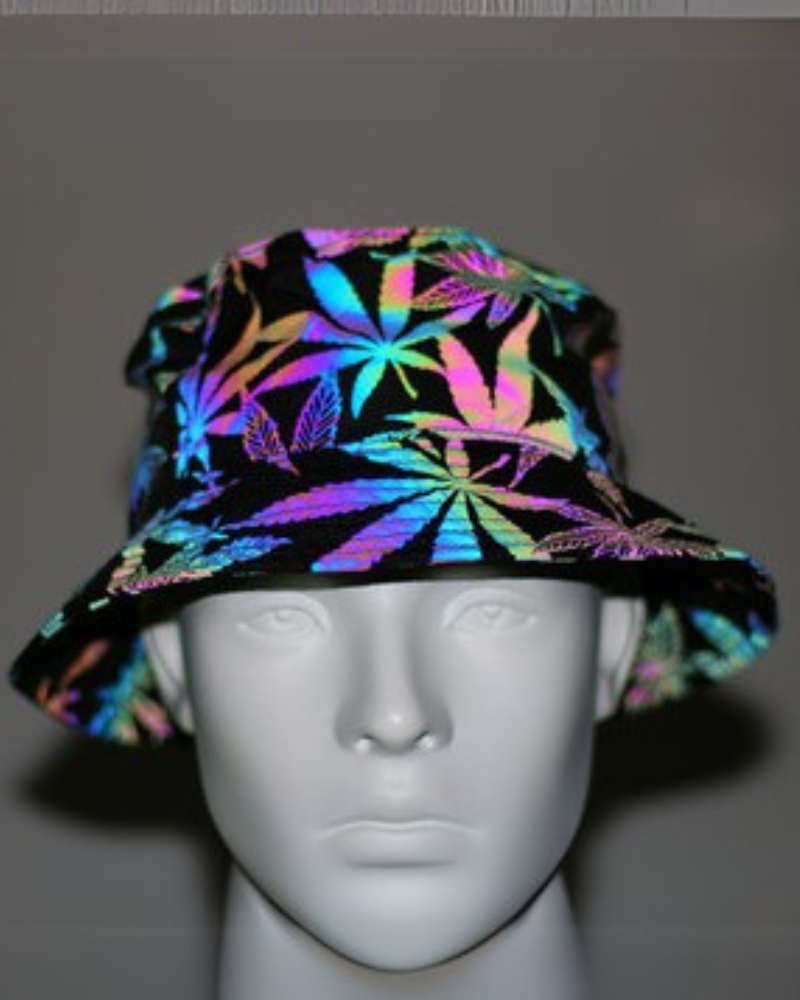 Chapeau seau arc-en-ciel réfléchissant coloré
