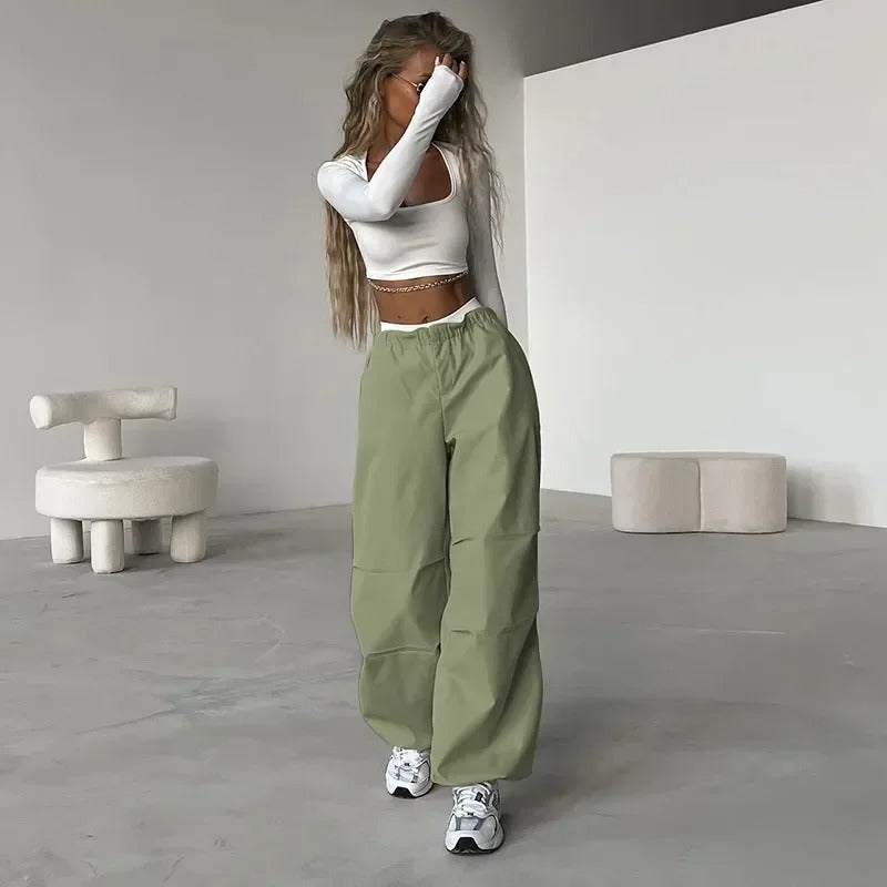 Pantalons Parachute Kaki